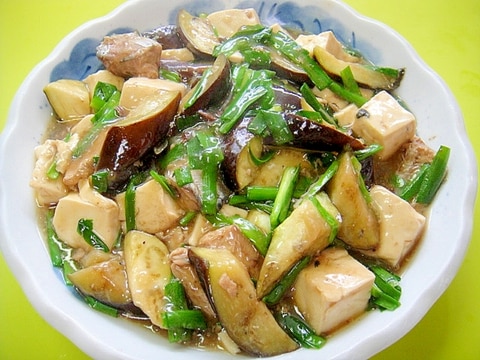 豆腐と茄子サバ缶の生姜風味とろみ煮